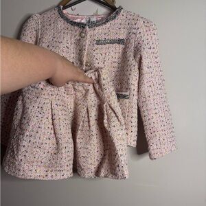 Lola and the boys Girls' Pink Tweed Peplum Jacket and skirt 8/9 nwt